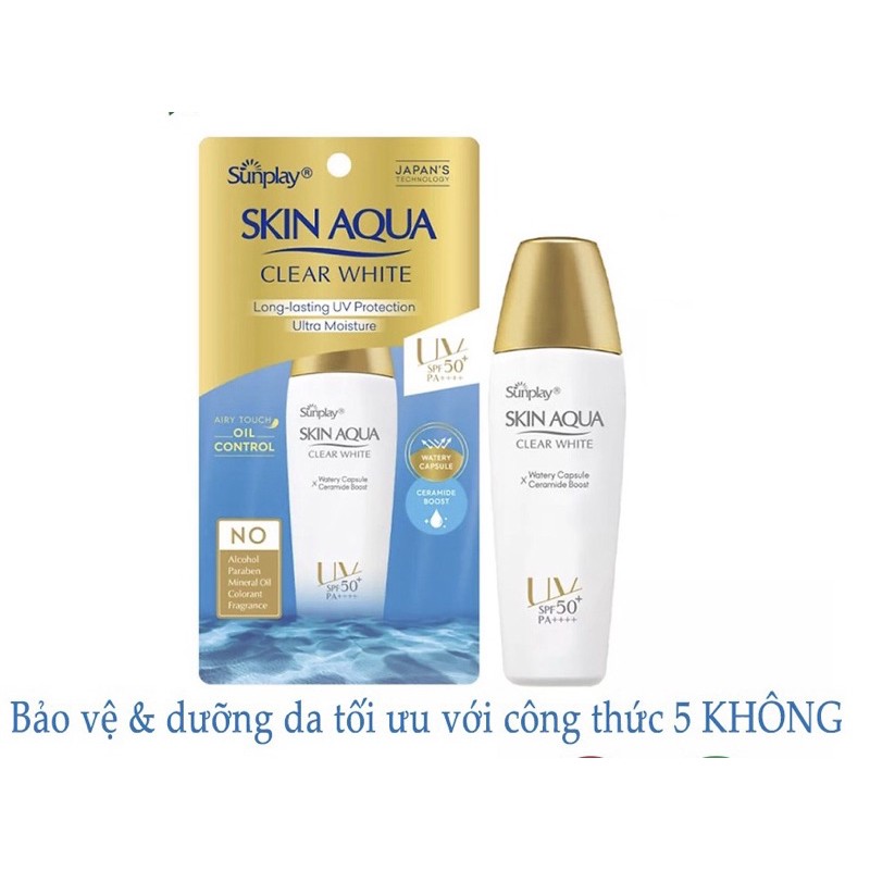 SỮA CHỐNG NẮNG DƯỠNG DA TRẮNG MỊN SKIN AQUA CLEAR WHITE 25g