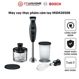 Máy xay thực phẩm cầm tay bosch msm2650b 600w, 220v, 50/60hz, kèm cây đánh trứng