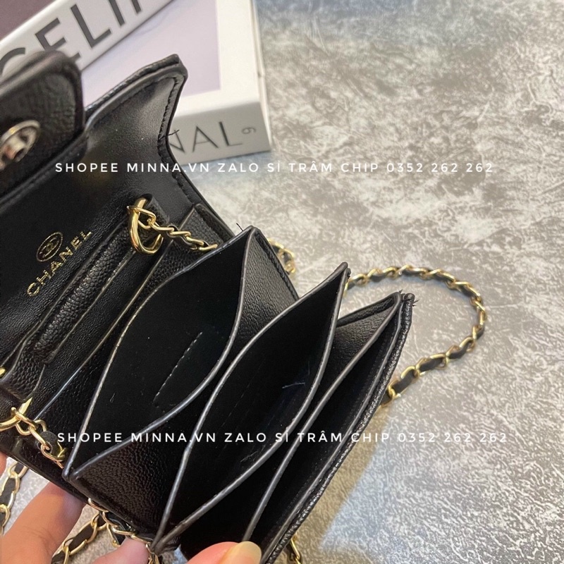 Túi Mini Nữ Đeo Chéo Da Hạt Nhiều Ngăn Đựng Thẻ Mã 2