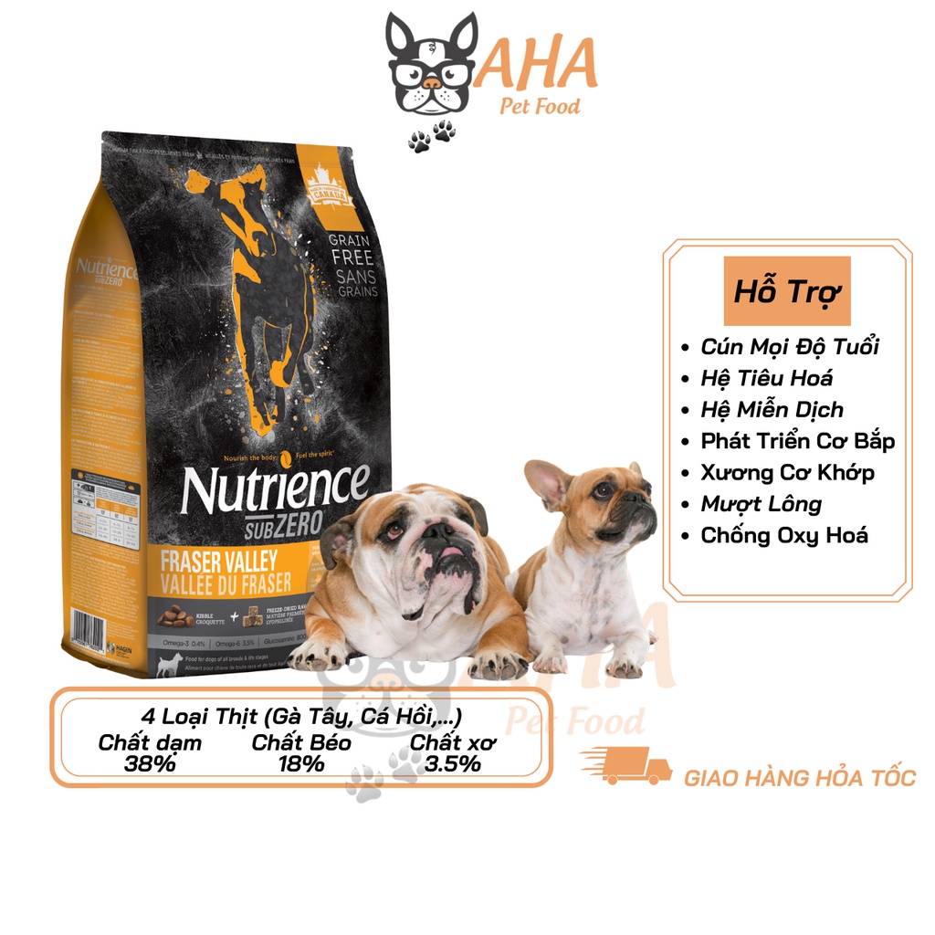 Thức Ăn Hạt Cho Chó Nutrience Subzero Bao 5kg Mượt Lông, Xương Khớp, Hệ Miễn Dịch - 6 Loại Thịt Cá, Rau Củ Quả, Trái Cây