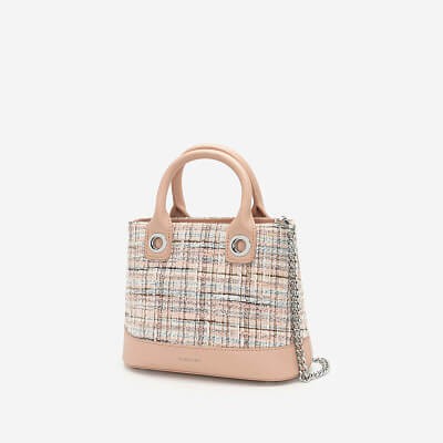 MỚI VỀ Vascara Túi Xách Tay Phối Vải Tweed - Màu Hồng