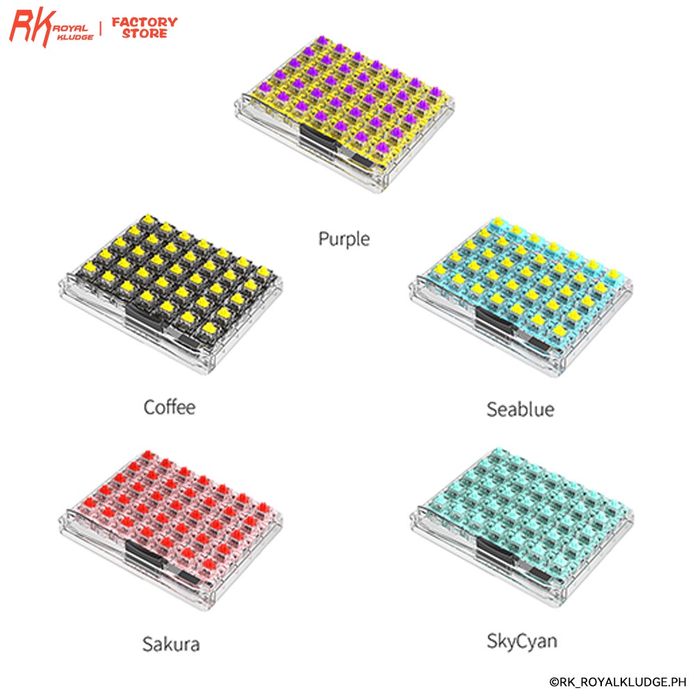 Royal Kludge Set 30 Nút Công Tắc Cảm Ứng Mạ Vàng Chống Oxy Hóa Thân Thiện Với Môi Trường Cho RK61 RK71 RK68 RKG68 RK92 RK96