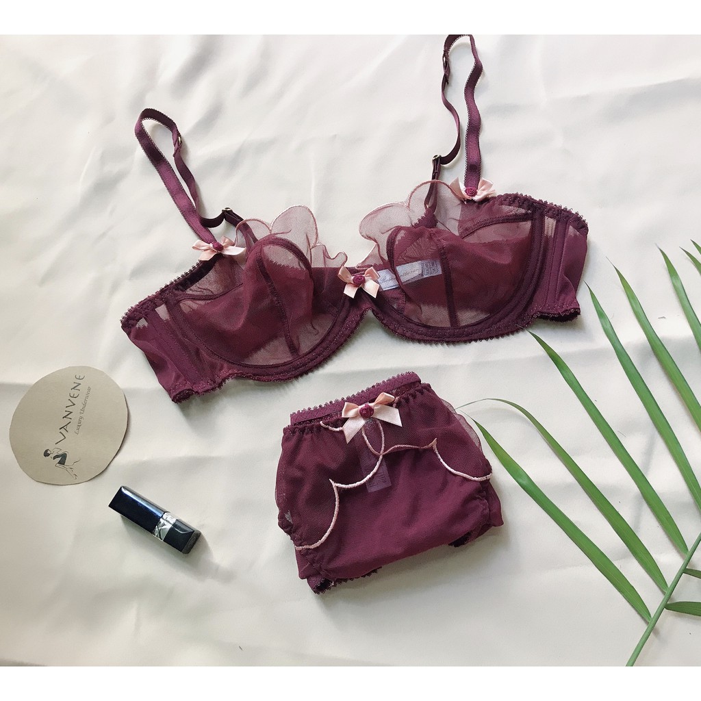Bộ Đồ Lót Ren Lưới Venice Tulip Siêu Mỏng Có Gọng Không Đệm S140 | BigBuy360 - bigbuy360.vn