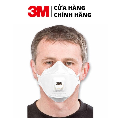 Khẩu Trang 3M Aura 9332+ Lọc 90% Bụi Mịn PM2.5 &amp; Khí Thái Đạt Chuẩn N95