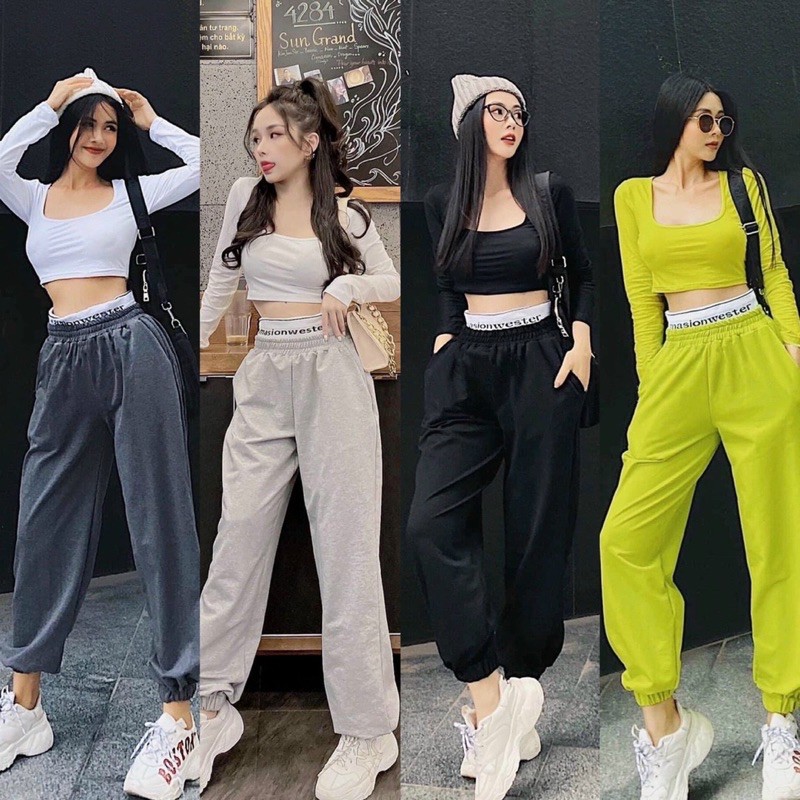 ❤️ Set quần jogger phối áo crop thun cá tính ❤️