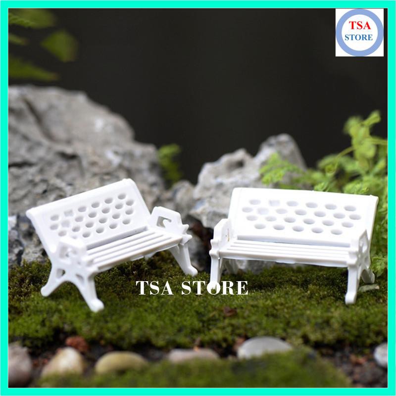 Phụ kiện tiểu cảnh terrarium Ghế công viên trang trí tiểu cảnh/chậu cây mini/hồ cá/bonsai/hòn non bộ/sen đá/xương rồng