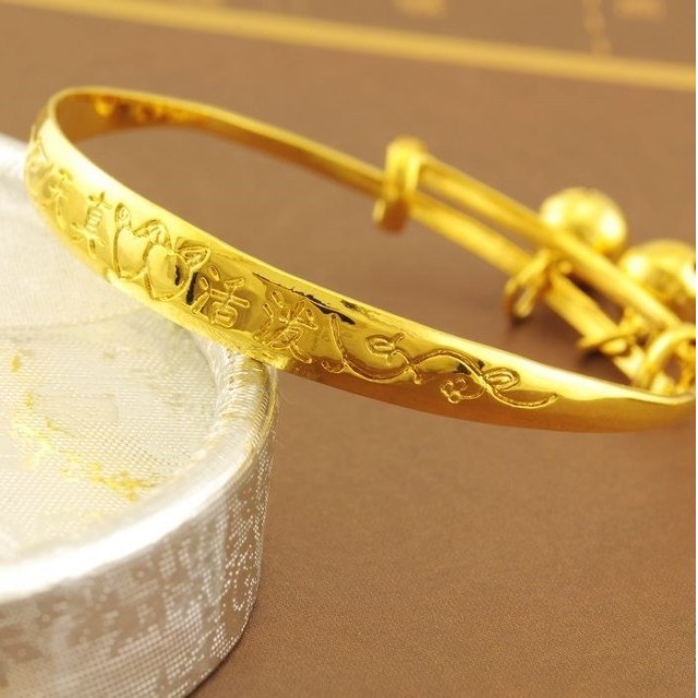 Món Quà Cho Bé Yêu-Lắc Tay Gold 18k Cho Trẻ Em 2 Chuông Cực Xinh,Cực Yêu