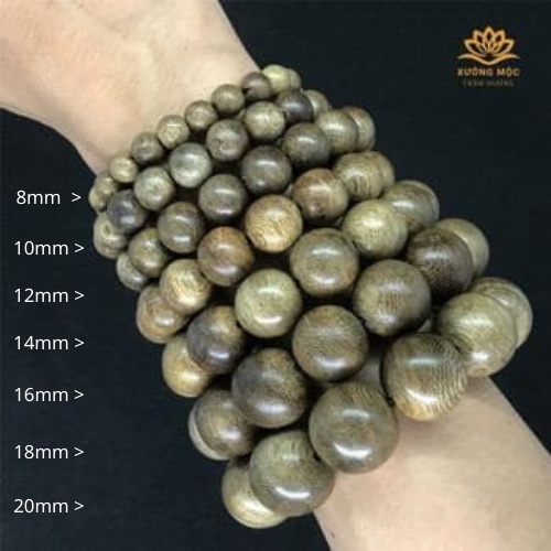 Vòng Tay Tròn Đơn Trầm Hương Tự Nhiên Size 6 - 20mm - Trầm Tốc Xưởng Mộc Việt