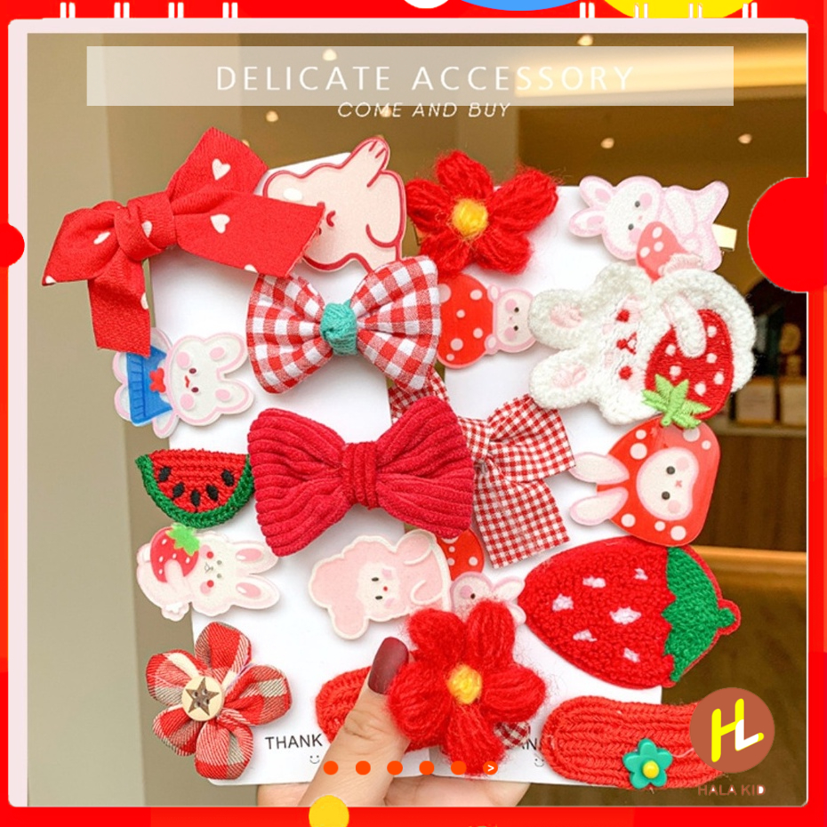 Set KẸP TÓC NƠ 3D đáng yêu, xinh xắn, đáng yêu tặng kèm chun xoắn cho bé yêu- Mix màu
