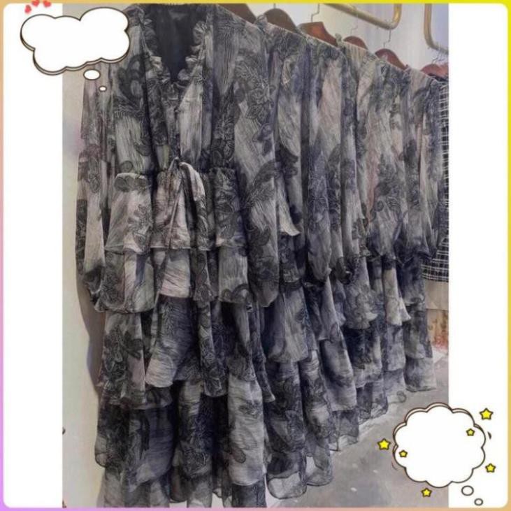 Hàng Thiết Kế Cao Cấp - Váy maxi đầm maxi hoa nhí cổ chữ V sang trọng quý phái | BigBuy360 - bigbuy360.vn