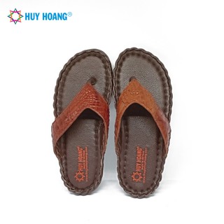 Dép nam da cá sấu Huy Hoàng kiểu đan màu nâu đỏ LS7232
