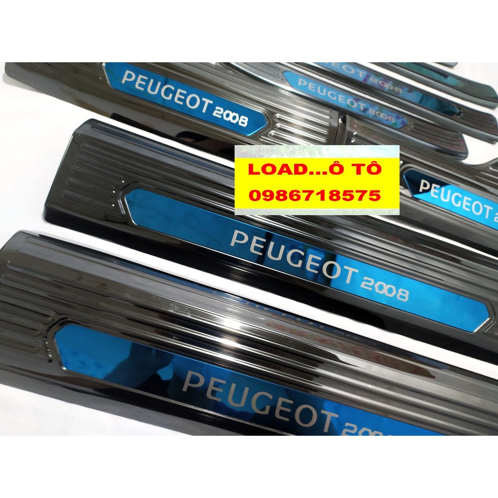 [Mã LIFEXANH03 giảm 10% đơn 500K] Ốp Bậc Cửa, Nẹp Bước Chân Trong, Ngoài Xe Peugeot 2008 Vân Titan Mặt Bóng Cao Cấp