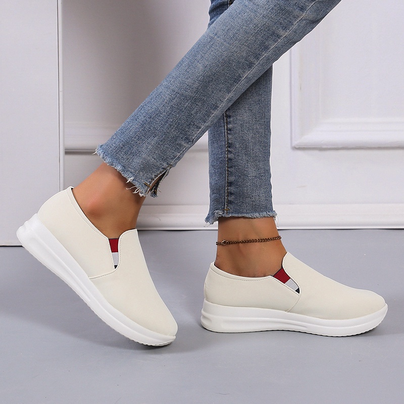 Giày thể thao đế dày màu trơn thời trang năng động cho nữ