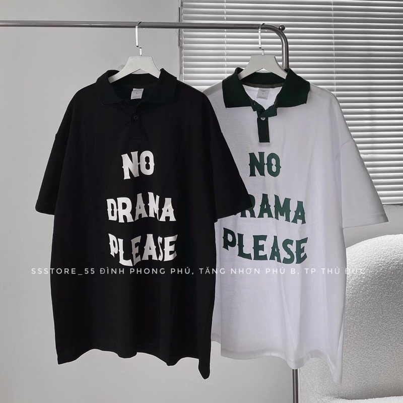 Áo POLO NO DRAMA 3 màu basic unisex nam nữ áo có cổ form rộng ZADOLA