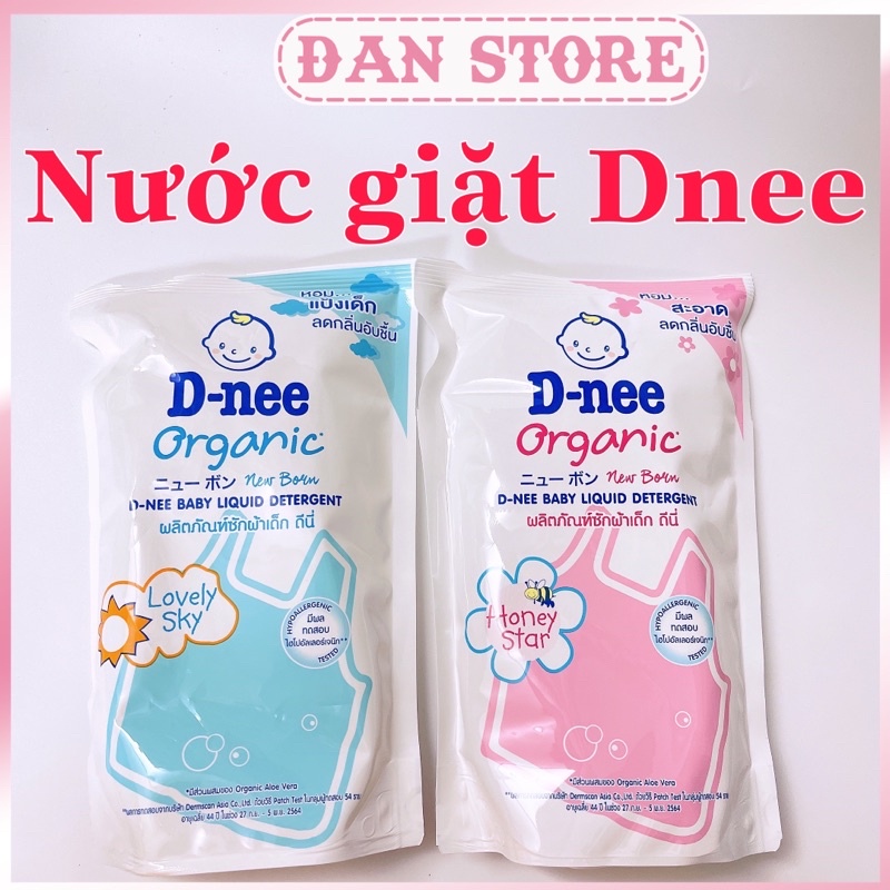 Nước giặt Dnee Organic Thái Lan, nước giặt xả Dnee Thái Lan cho bé sơ sinh