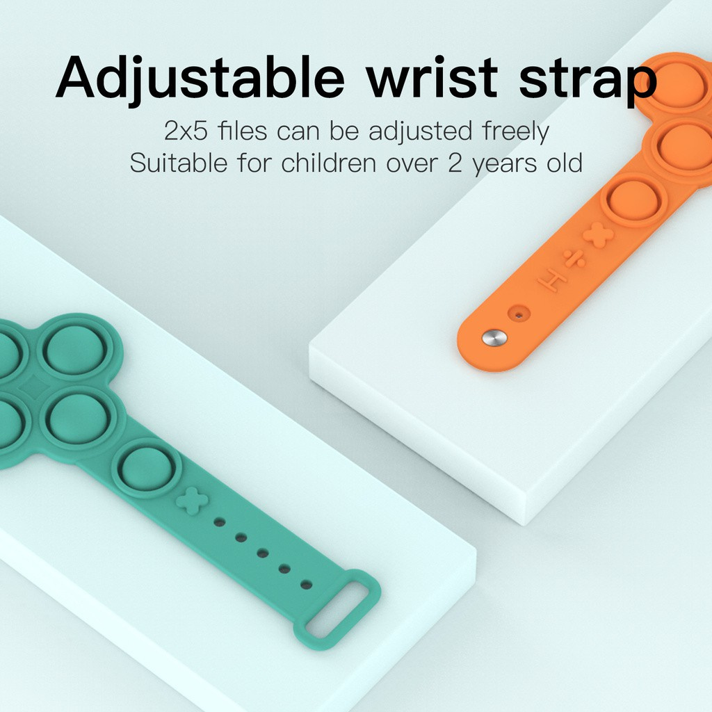 MYRON Soft Silicone Decompression Bracelet Band Toys Bubble Fidget Press Stress Relief/Multicolor