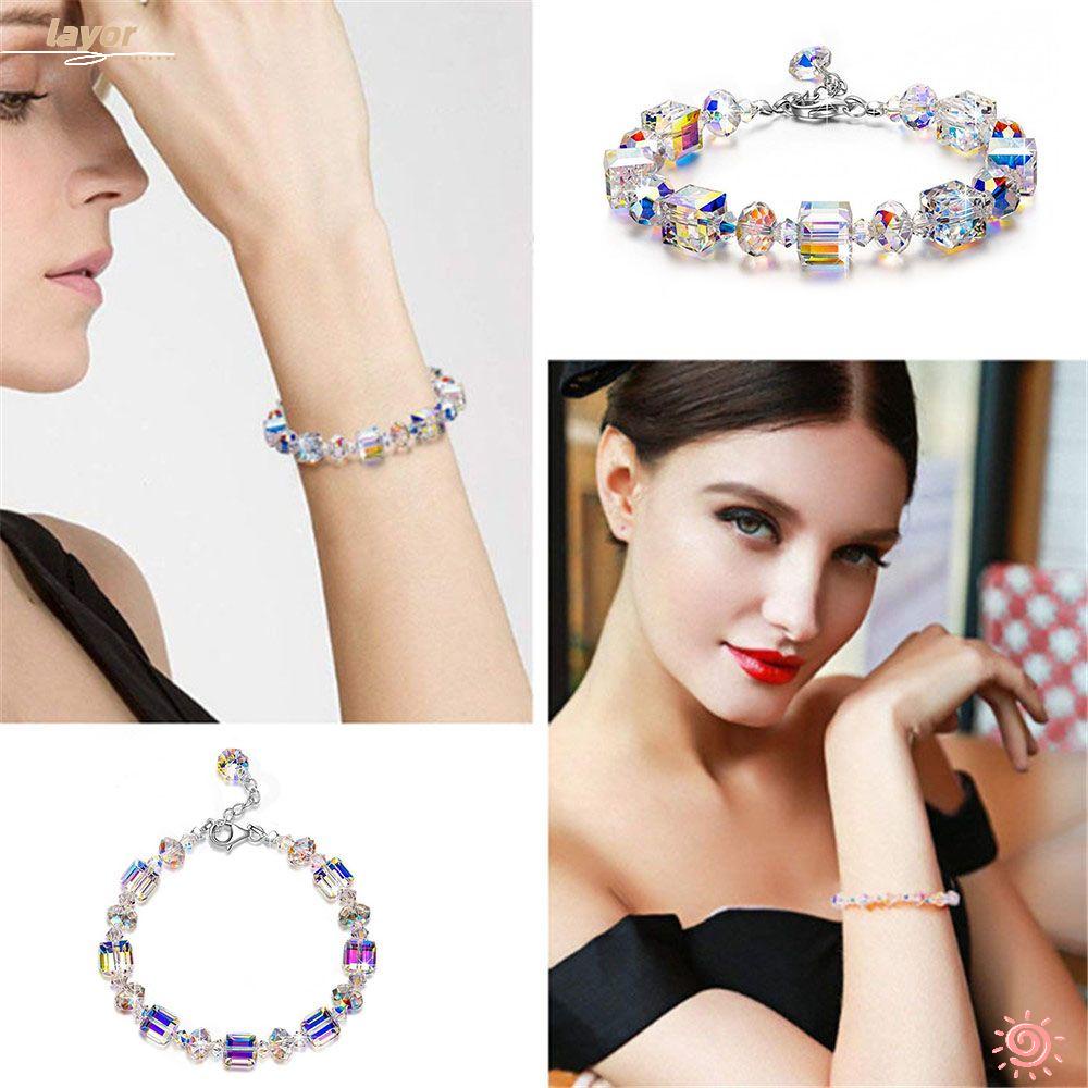 [LAY] Món Quà Sinh Nhật|Vòng Tay Chuỗi Xích Lấp Lánh Điều Chỉnh Được Thời Trang Cho Nữ