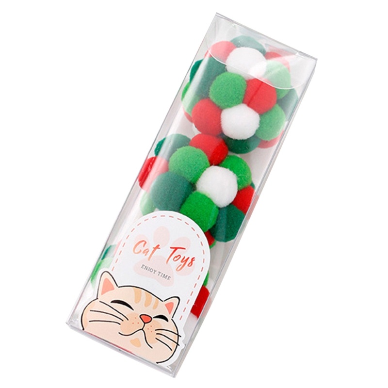 Set 3 Quả Bóng Lông Mềm 1.6in Đồ Chơi Tương Tác Với Chuông