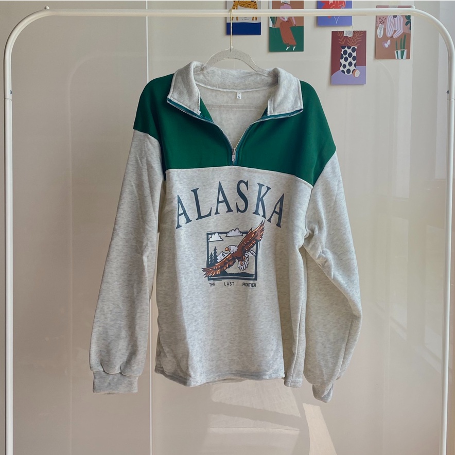Áo nỉ Alaska Sweatshirt có khoá cổ | BigBuy360 - bigbuy360.vn