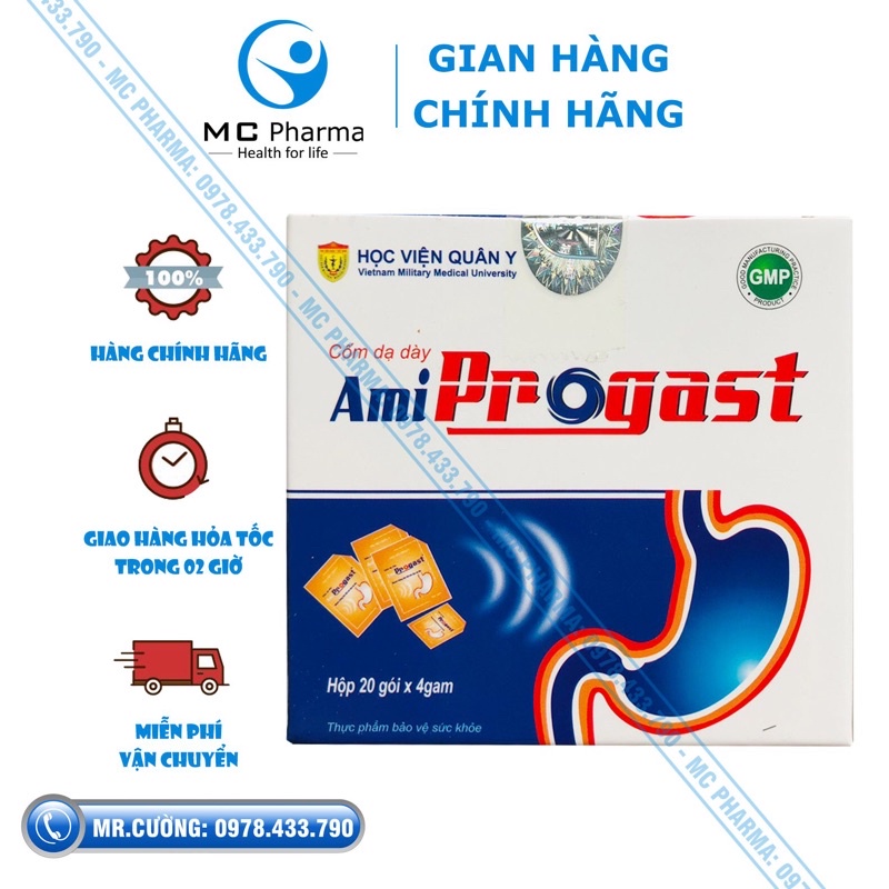 {Chính Hãng} Cốm dạ dày Ami Progast Học viện quân y {Hỗ trợ làm giảm các triệu chứng viêm đau dạ dày, tá tràng}