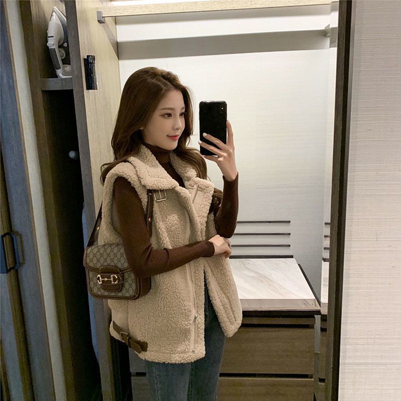 Áo Khoác Ghi Lê Vải Len Lông Cừu Dáng Rộng Thời Trang Thu Đông Hàn Quốc Cho Nữ 6 | BigBuy360 - bigbuy360.vn