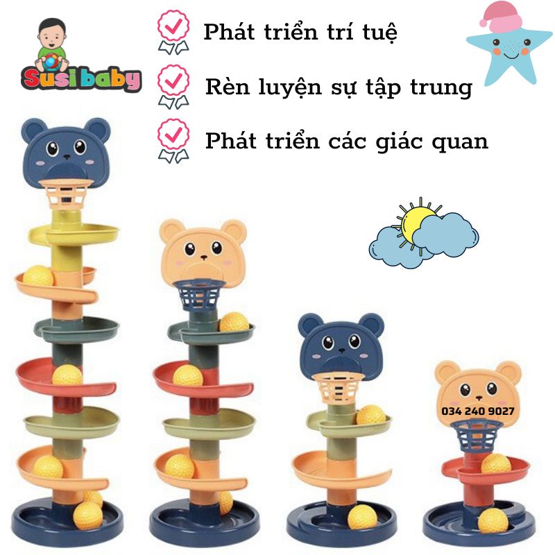 [QUÀ TẶNG] Đồ chơi tháp bóng lăn cầu trượt - ĐỒ CHƠI CHO BÉ