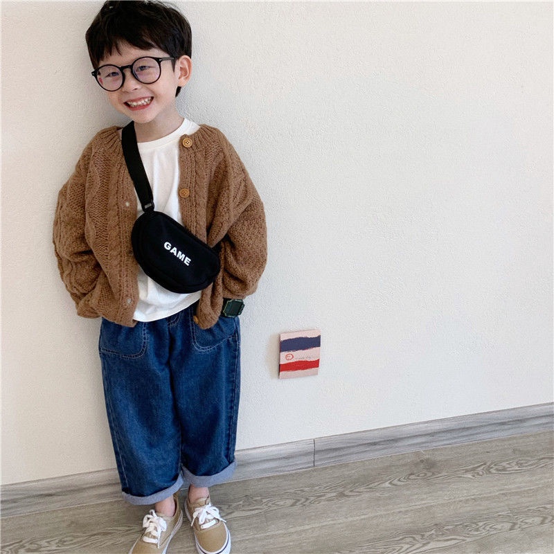 Áo khoác Cardigan dệt kim form rộng phong cách Hàn quốc cho bé trai