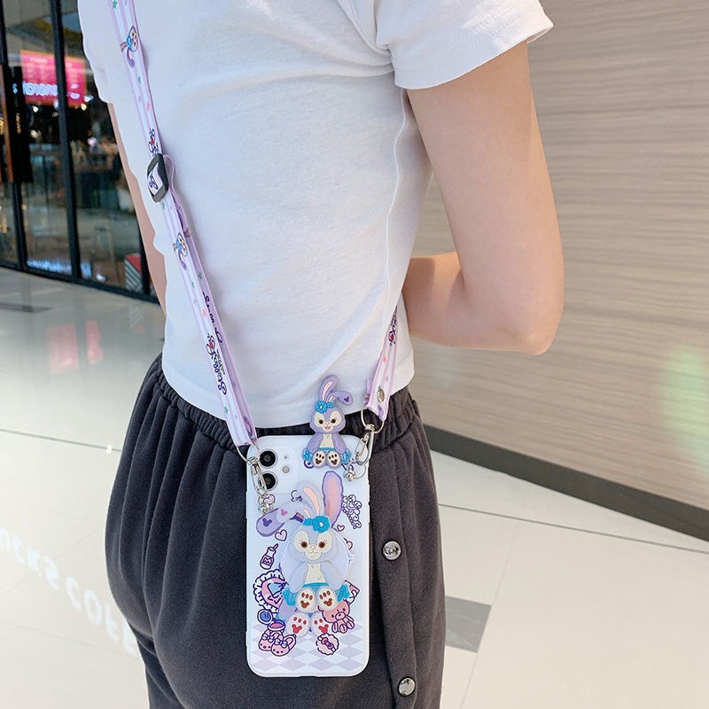 Compatible For iPhone 15 14 Pro Max 13 12 mini 6S 6 7 8 Plus 11 Pro X XR XS Max se 2020 Ốp Điện Thoại Mềm Có Gương Trang Điểm Hình Stellalou 3D Cho