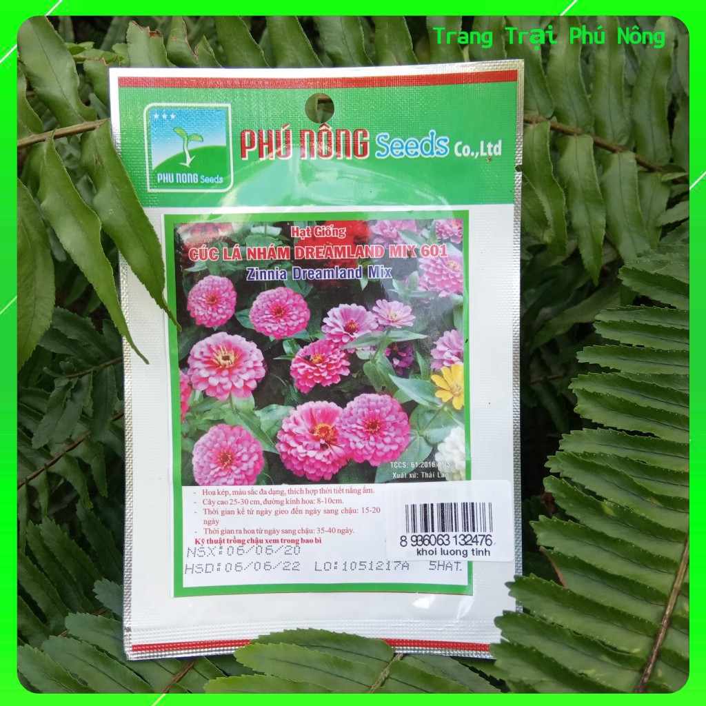 Hạt Giống Hoa Cúc Lá Nhám MIX PN-12 Phú Nông - Gói 1g - Zinnia Elegans Mix