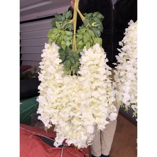 Hoa giả rủ tử đằng nhiều màu bó 12 cành , Rủ tử đằng nhân tạo dán tường trang trí decore
