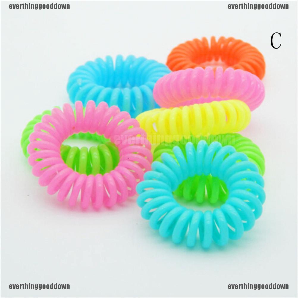 Set 10 Dây Buộc Tóc Nhựa Màu Trơn Tiện Dụng