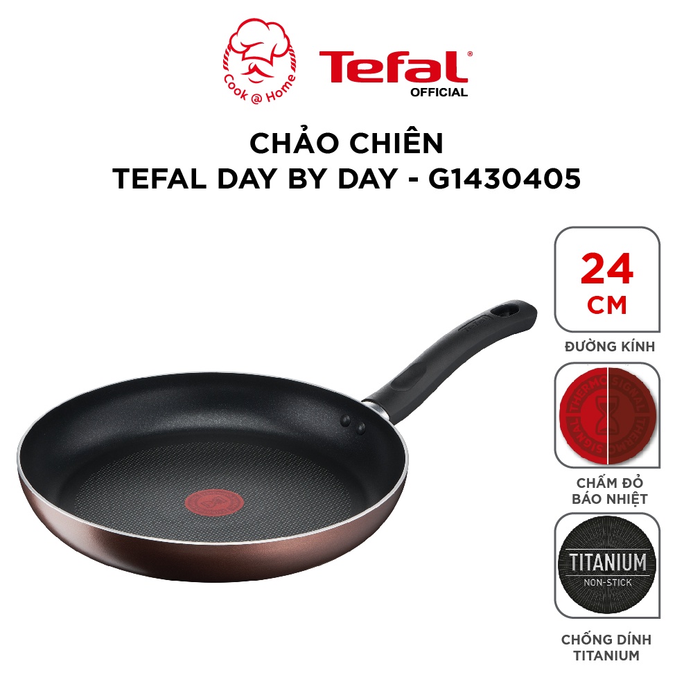 Chảo chống dính đế từ Tefal Day by Day 24cm G1430405 - 28cm G1430605