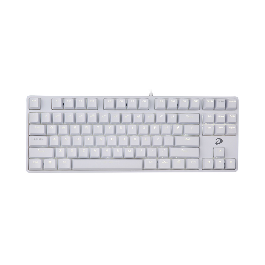 Bàn phím cơ Dareu EK87 White (USB/Led xanh) - Nâng cấp Keycap ABS DoubleShot siêu bền
