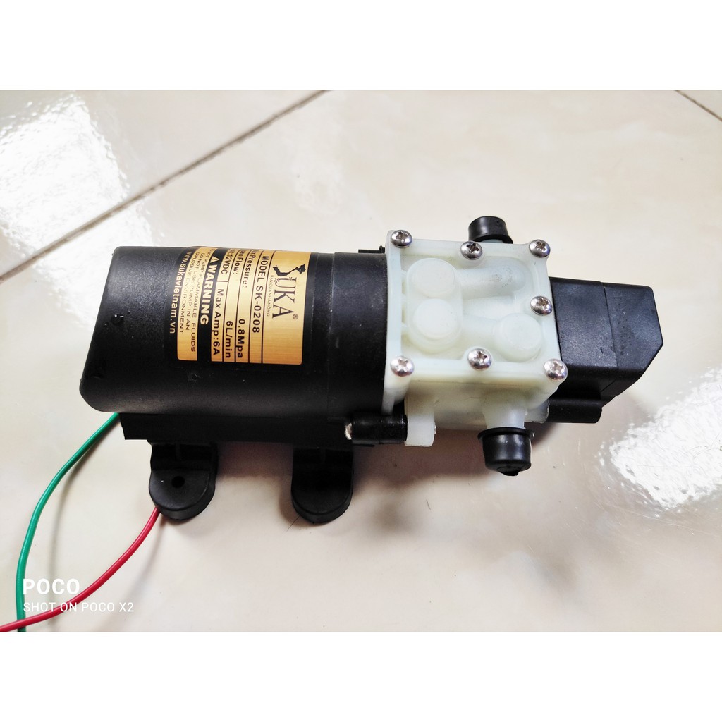 Máy bơm tăng áp mini 12V 72Woát Suka áp lực cao, máy bơm nước mini 72W Suka