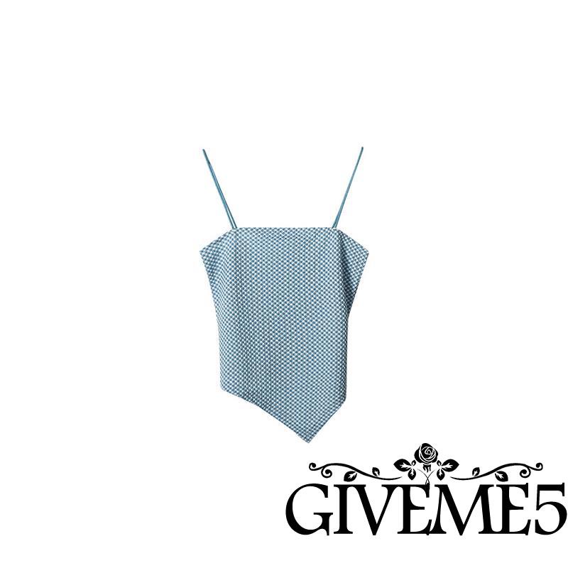 Áo hai dây cổ vuông họa tiết sọc thời trang quyến rũ cho nữ