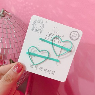 Set 2 Kẹp Tóc Xước Trái Tim