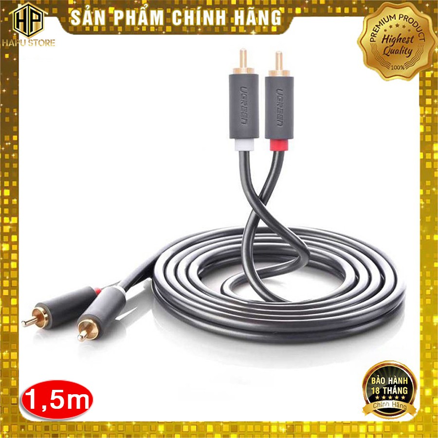 Cáp âm thanh 2 đầu hoa sen Ugreen 10517 dài 1,5m chính hãng - HapuStore