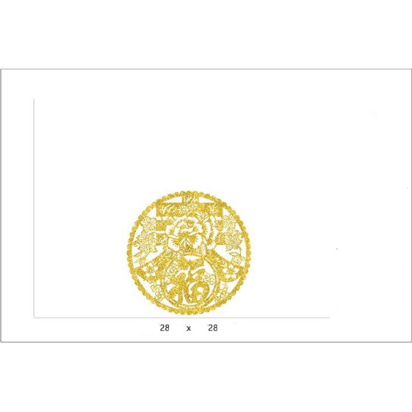 Decal trang trí tết - Vòng tròn CHỮ trong Chữ nhũ vàng
