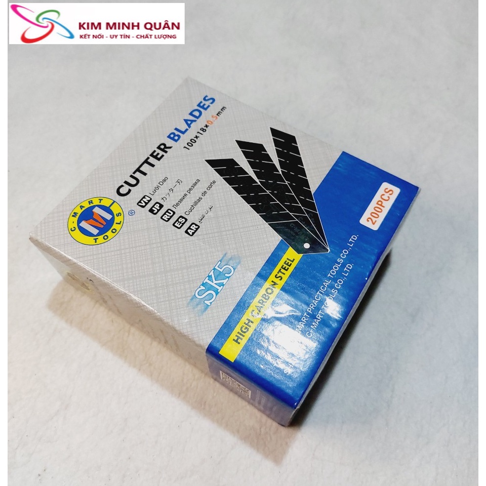 Lưỡi Dao Rọc Giấy Thép Đen SK5 100*18*0.5mm A0041D CMART