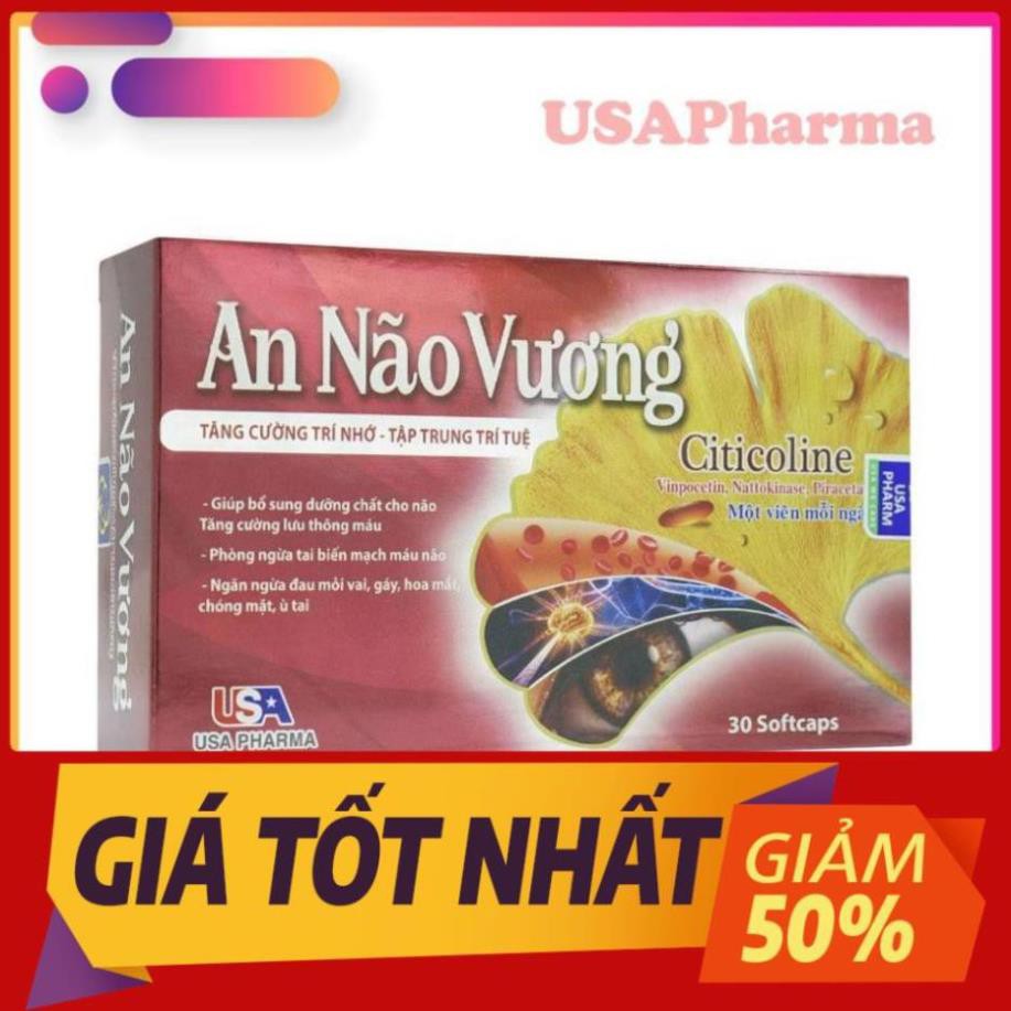 [Viên uống] AN NÃO VƯƠNG HOẠT HUYẾT DƯỠNG NÃO TĂNG CƯỜNG TUẦN HOÀN MÁU NÃO NGĂN NGỪA TAI BIẾN MẠCH MÁU NÃO HỘP 30 VIÊN
