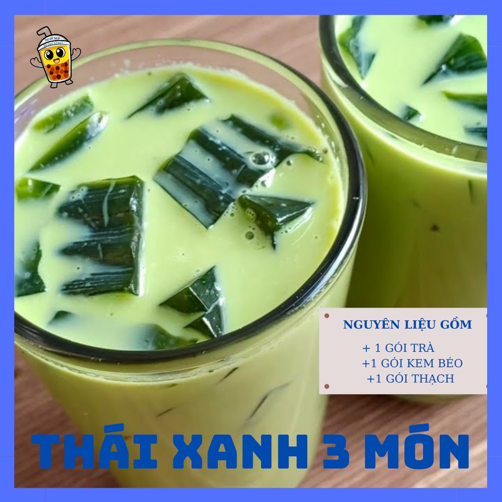sét trà sữa thái xanh/nguyên liệu làm trà sữa(10ly) không tính đá