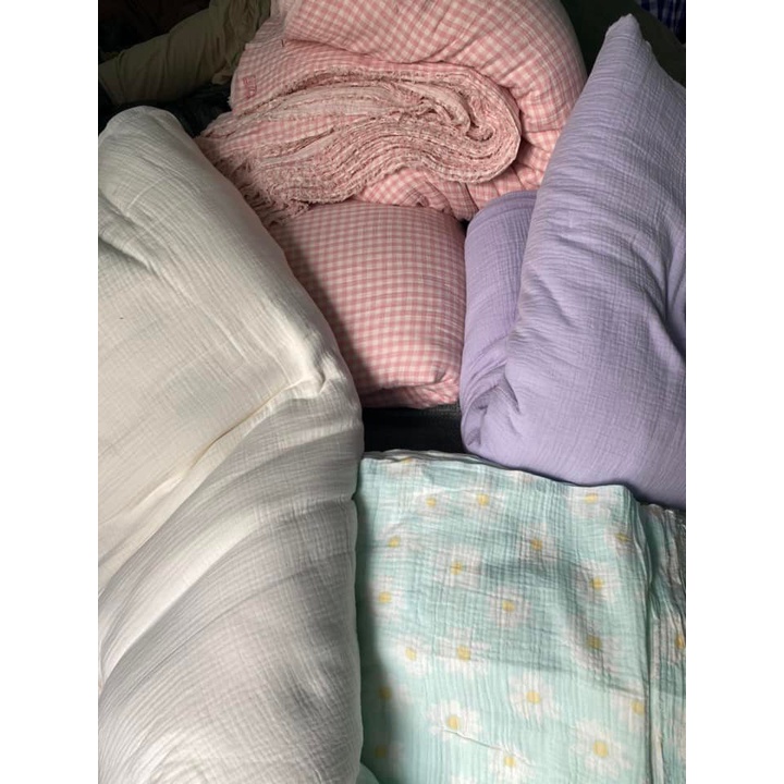 Xô muslin 2 lớp 100% cotton tím pastel ms103