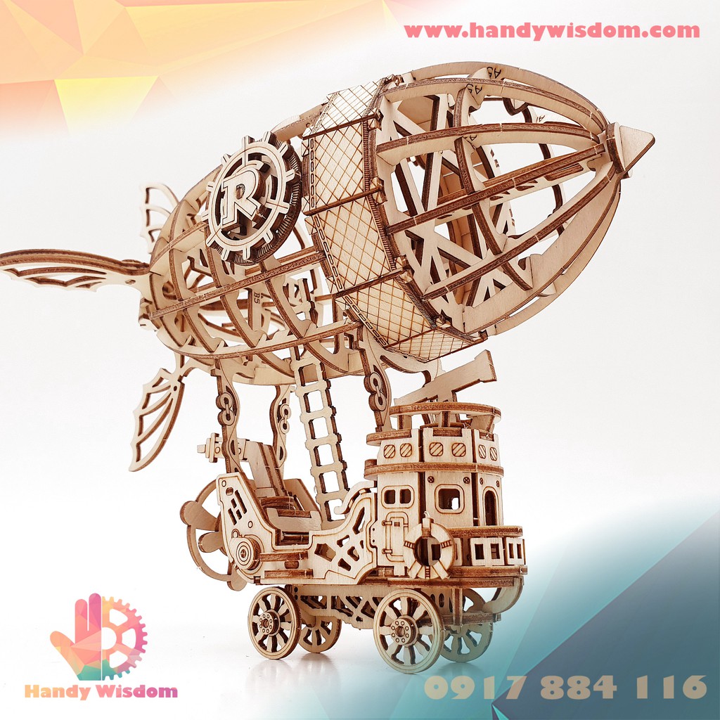 Mô hình lắp ghép gỗ Rolife - Tàu bay mini - Robotime Airship TG407