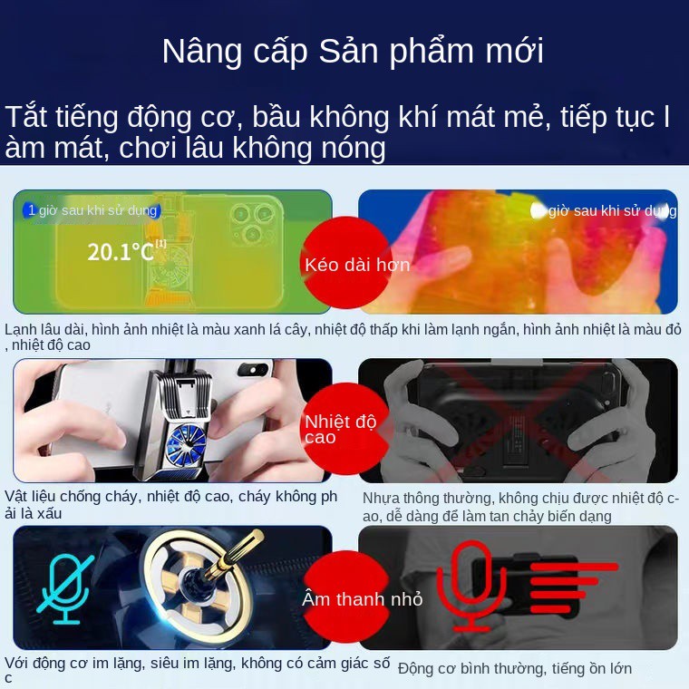 Điện thoại di động tản nhiệt làm mát tạo tác trò chơi xử lý câm Apple Android phổ thông