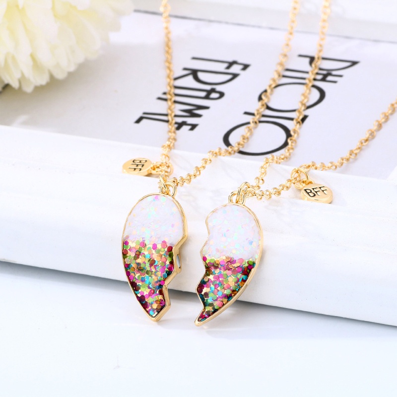 Set 2 Vòng cổ Tình Bạn Mặt Trái Tim Có Nam Châm