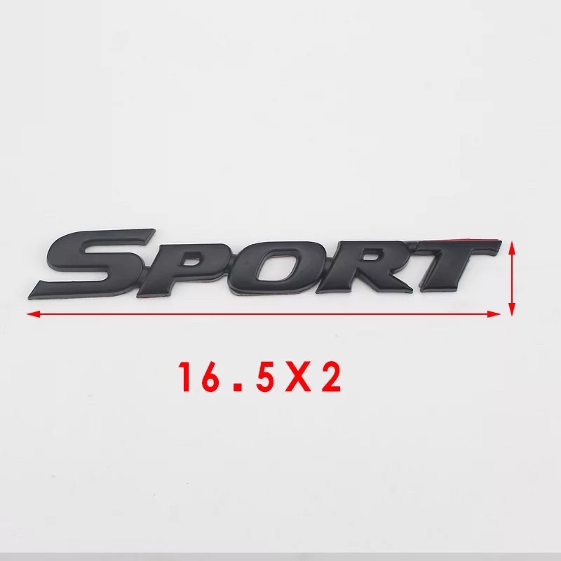Tem chữ sport kim loại dán xe ô tô