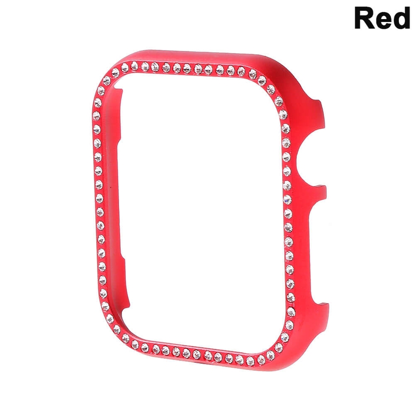 Vỏ bọc bảo vệ bằng nhôm đính cườm cho mặt đồng hồ Apple Watch Series 4 3 2 1 iWatch 38mm 44mm 40mm 42mm