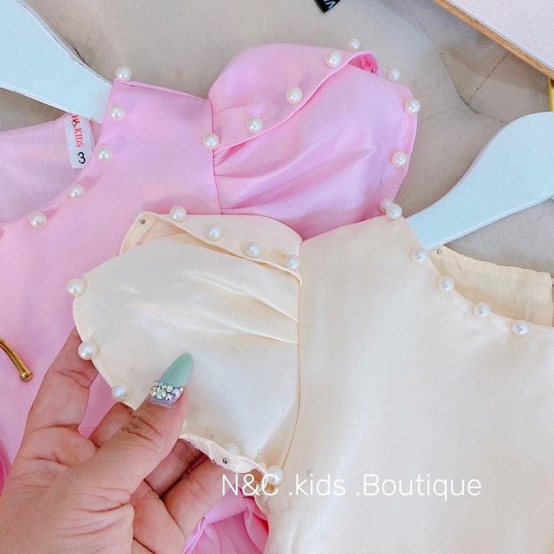 Đầm xoè công chúa kết hạt cho bé gái 6-15kg