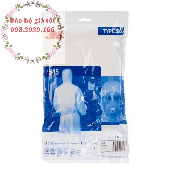 Bộ Quần Áo Bảo Hộ 3M 4545  Phòng Chống Hóa Chất , phun thuốc trừ sâu, chống độc,  phun sơn ....Hiệu Quả