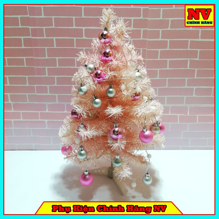 Cây Thông Noel 60CM Màu Hồng Full Phụ Kiện